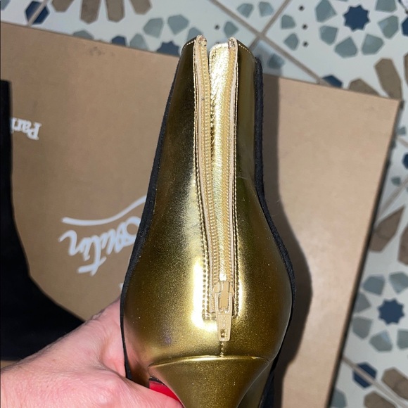 Black and Gold Louboutins Ankle Boots - Picture 10 of 15
